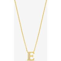 Inicio Women's 14K Gold Plated & Mother of Pearl Initial Pendant - E - Gift Pouch