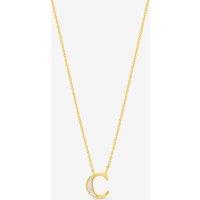 Inicio Women's 14K Gold Plated & Mother of Pearl Initial Pendant - C - Gift Pouch