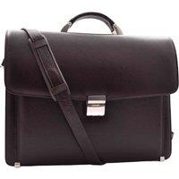 House of Leather Men's Mens Real Leather Briefcase Mid Size Bag Henry Black in Brown | Size: Medium