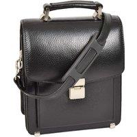 Mens Real Leather Briefcase Style Messenger Bag Drew Black