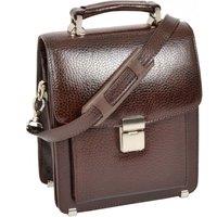 Mens Real Leather Briefcase Style Messenger Bag Drew Black