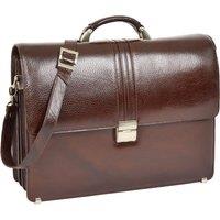House of Leather Men's Mens Real Leather Briefcase Messenger Bag Carter Brown | Size: Large