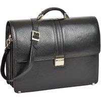 House of Leather Men's Mens Real Leather Briefcase Messenger Bag Carter Brown in Black | Size: Large