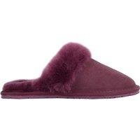SNUGRUGS Women's Elsie, Open Back Sheepskin Mule Slipper with Cuff in Plum | Size: 3