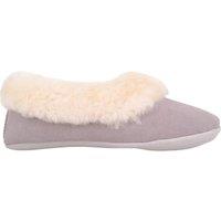 SNUGRUGS Women's Eleanor, Sheepskin Ballerina Slipper with Suede Sole in Light Grey | Size: 7
