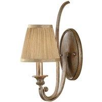 Netlighting Abbey 1 Light Indoor Candle Wall Light Silver Sand with Shade E14