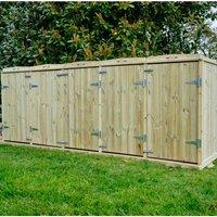 Buttercup Farm Shireburn Quintet Wheelie Bin Store, Fits 4x 180L/240L & 1x 140L Bin in Brown