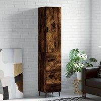 Berkfield Home Highboard Smoked Oak 34.5x34x180 cm Engineered Wood in Brown