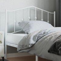 Berkfield Home Metal Headboard White 107 cm in Black