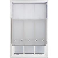 Furnished Grey Daylight Roller Blind with Chrome Round Eyelets - Trimmable Window Shade | Size: 235 cm width x 210 cm drop