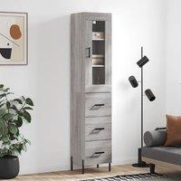Berkfield Home Highboard Grey Sonoma 34.5x34x180 cm Engineered Wood