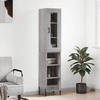 Berkfield Home Highboard Grey Sonoma 34.5x34x180 cm Engineered Wood