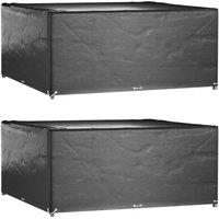 Berkfield Home Garden Furniture Covers 2 pcs 16 Eyelets 205x205x90 cm Square in Black | Size: 205 x 205 x 90 cm