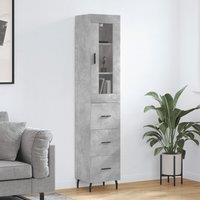 Berkfield Home Highboard Concrete Grey 34.5x34x180 cm Engineered Wood