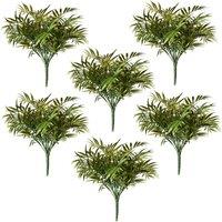 Leaf Pack of 6 x 40cm Fire Retardant Artificial Palm Tree Stem in Green | Size: 6 x 40 cm