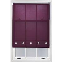 Furnished Aubergine Daylight Roller Blind with Chrome Round Eyelets - Trimmable Window Shade | Size: 215 cm width x 210 cm drop