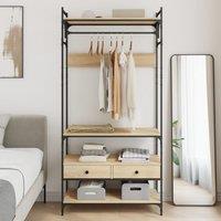 Wardrobe with Drawers Sonoma Oak 89x39x184.5 cm Engineered Wood