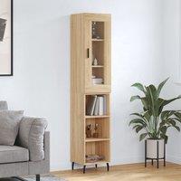 Berkfield Home Highboard Sonoma Oak 34.5x34x180 cm Engineered Wood in Brown