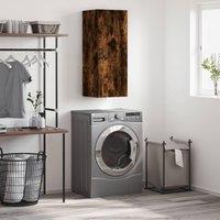 Berkfield Home Wall Mounted Cabinet Smoked Oak 34.5x34x90 cm in Brown