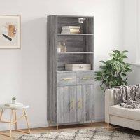 Berkfield Home Highboard Grey Sonoma 69.5x34x180 cm Engineered Wood