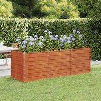 Berkfield Home Garden Raised Bed Rusty 240x80x77 cm Corten Steel in Brown | Size: 240 x 80 x 77 cm