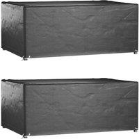 Berkfield Home Garden Furniture Covers 2 pcs 8 Eyelets 180x122x75 cm Rectangular in Black | Size: 180 x 122 x 75 cm