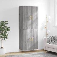 Berkfield Home Highboard Grey Sonoma 69.5x34x180 cm Engineered Wood