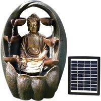 Garden Greatness Golden Buddha Solar Water Fountain Feature | Size: 1 Pack
