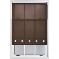Furnished Mocha Daylight Roller Blind with Chrome Round Eyelets - Trimmable Window Shade in Chocolate | Size: 230 cm width x 210 cm drop