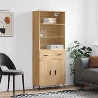 Berkfield Home Highboard Sonoma Oak 69.5x34x180 cm Engineered Wood in Brown