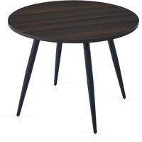 SONARA 100cm Round Dining Table with Wooden Top & Round Metal Legs in Walnut | Size: 100 cm x 100 cm