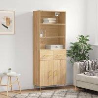 Berkfield Home Highboard Sonoma Oak 69.5x34x180 cm Engineered Wood in Brown