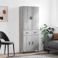Berkfield Home Highboard Grey Sonoma 69.5x34x180 cm Engineered Wood