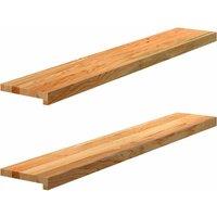 Berkfield Home Window Sills 2 pcs Light Brown 120x20x2 cm Solid Wood Oak | Size: Medium