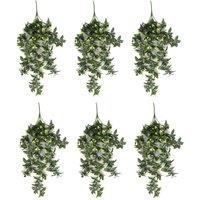 Leaf Pack of 6 x Hanging UV & Fire Resistant Artificial Pothos Plant 71cm in Green