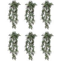 Leaf Pack of 6 x Hanging UV & Fire Resistant Artificial Angel Plant 76cm in Green