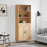 Berkfield Home Highboard Sonoma Oak 69.5x34x180 cm Engineered Wood in Brown