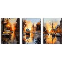 simpa Day Break 3 Panel Canvas Wall Art