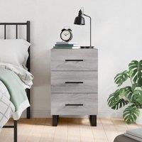 Berkfield Home Bedside Cabinet Grey Sonoma 40x40x66 cm Engineered Wood | Size: 40 x 40 x 66 cm