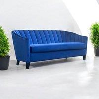 Minster 3 Seater Sofa - Velvet - L74 x W189 x H80 cm - Blue | Size: 1 Pack