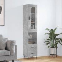 Berkfield Home Highboard Concrete Grey 34.5x34x180 cm Engineered Wood