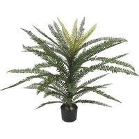 Leaf 75cm Artificial Fire Retardant Plastic Boston Fern Plant in Green