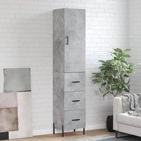Berkfield Home Highboard Concrete Grey 34.5x34x180 cm Engineered Wood
