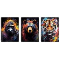 simpa Beast of the Forests 3 Panel Canvas Wall Art