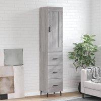 Berkfield Home Highboard Grey Sonoma 34.5x34x180 cm Engineered Wood