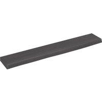 Berkfield Home Wall Shelf Dark Grey 60x10x2 cm Treated Solid Wood Oak in Brown | Size: 60 x 10 x 2 cm