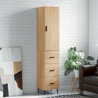 Berkfield Home Highboard Sonoma Oak 34.5x34x180 cm Engineered Wood in Brown
