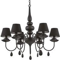 Netlighting Blanche 6 Light Multi Arm Chandelier Black Finish E14
