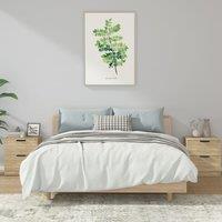 Berkfield Home Bedside Cabinets 2 pcs Sonoma Oak Engineered Wood in Brown