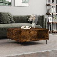 Berkfield Home Coffee Table Smoked Oak 80x80x36.5 cm Engineered Wood in Brown